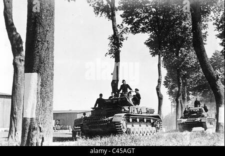 German Panzer IV unità nell'area di smistamento prima di iniziare la campagna di Russia, 1941 Foto Stock