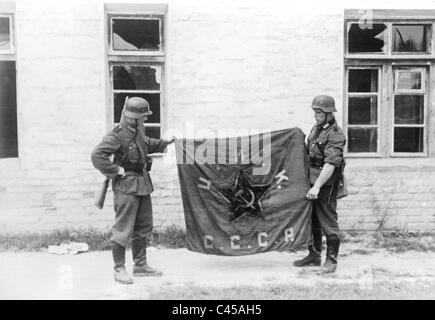 I soldati tedeschi durante il combattimento della battaglia di Uman, 1941 Foto Stock