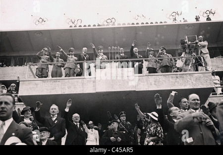 Fuehrer casella alla cerimonia di apertura dei Giochi Olimpici, 1936 Foto Stock