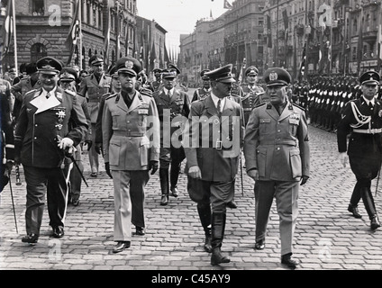 Adolf Hitler e Benito Mussolini a Monaco di Baviera, 1938 Foto Stock