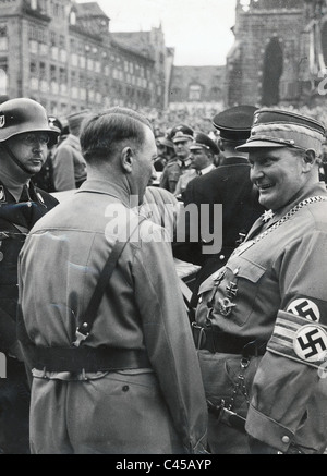 Adolf Hitler con Hermann Goering e Heinrich Himmler, 1937 Foto Stock