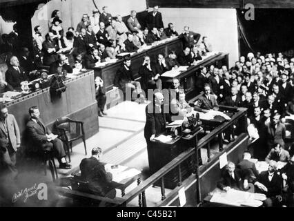 Stresemann il discorso prima della Lega delle Nazioni, 1926 Foto Stock