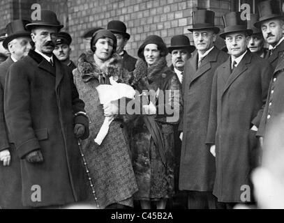 Reichskanzler Heinrich Bruening e conte Istvan Bethlen, 1930 Foto Stock