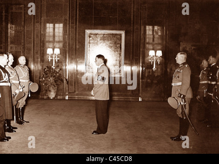 Hitler, Raeder, Goering, Brauchitsch, Keitel Foto Stock