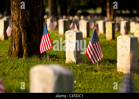 Il memorial day a pietre River National Battlefield e cimitero, Murfreesboro Tennessee USA Foto Stock