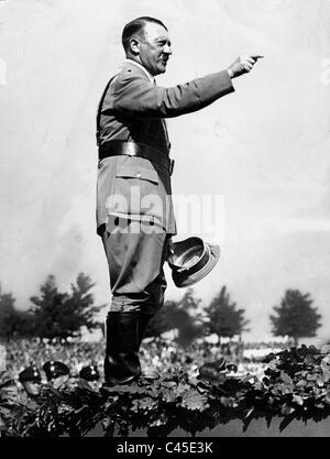 Adolf Hitler come un altoparlante sul Rally di Norimberga , 1935 Foto Stock