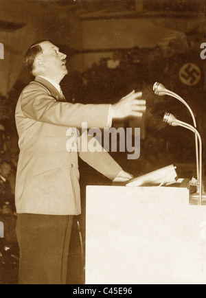 Hitler nel Palazzo dello Sport di Berlino, 1938 Foto Stock