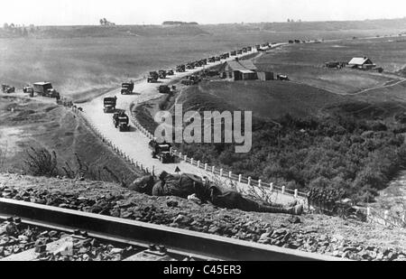 Camion tedesco convoglio sul Fronte Orientale, 1941 Foto Stock