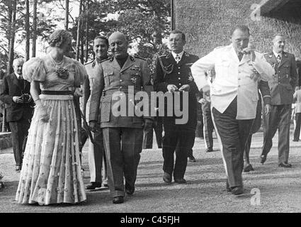 Mussolini con Goering a Karinhall Foto Stock