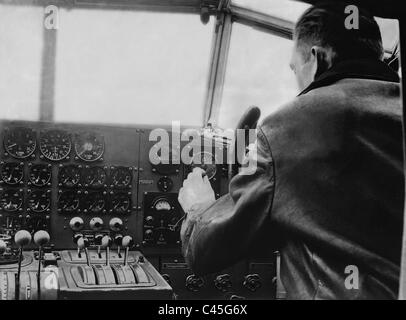 Il cockpit di un Junkers Ju 52, 1934 Foto Stock