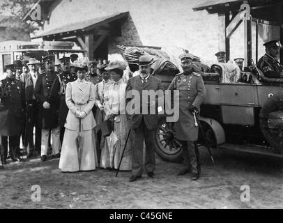 William II., Edward VII., Maria di Russia e Alice von Battenberg a Saalburg, 1906 Foto Stock