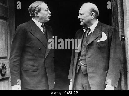 Winston Churchill e Leon Blum, 1939 Foto Stock