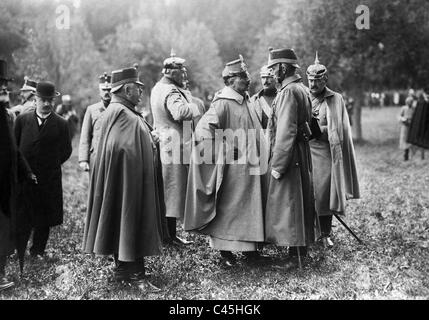 L'imperatore Guglielmo II, Ulrich Wille, Helmuth von Moltke e Theophil Sprecher von Bernegg, 1912 Foto Stock