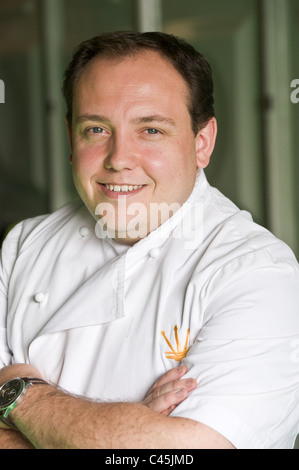 James Sommerin Welsh chef stella Michelin nella foto a Hay Festival 2011 Foto Stock