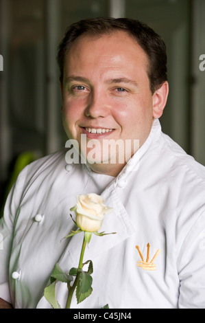 James Sommerin Welsh chef stella Michelin nella foto a Hay Festival 2011 Foto Stock