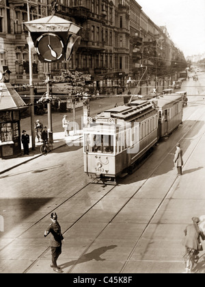 Luce di traffico in Berlin-Charlottenburg 1931 Foto Stock