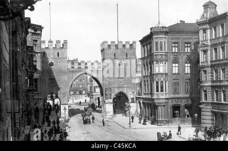 Monaco storico: Karlstor Stachus a Monaco di Baviera Foto Stock