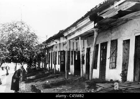 Fila di case nel ghetto ebraico di Chisinau Foto Stock