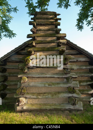 Restauro di una cabina nella quale esercito continentale soldati vissuto a Valley Forge, Pennsylvania, STATI UNITI D'AMERICA Foto Stock