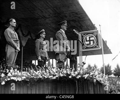 Adolf Hitler e Rudolf Hess sul Reich congresso di partito della NSDAP a Norimberga, 1938 Foto Stock