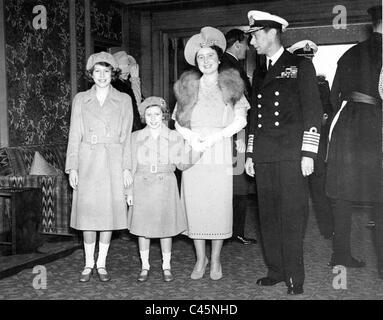 Famiglia Reale Britannica a bordo del 'Imperatrice di Gran Bretagna', 1939 Foto Stock