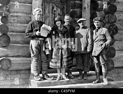 Roald Amundsen e Lincoln Ellsworth dopo il loro volo sopra il polo nord, 1926 Foto Stock