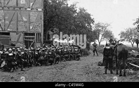 I soldati tedeschi sulle manovre, 1905 Foto Stock