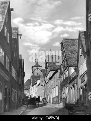 Street a Rothenburg ob der Tauber Foto Stock