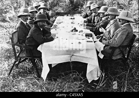 Re Giorgio V con una festa di caccia in Indiana, 1911 Foto Stock