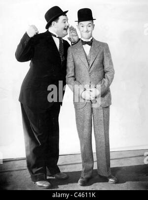Oliver Hardy e Stan Laurel, 1930 Foto Stock