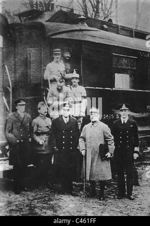 I negoziati per l'armistizio di Compiègne, 1918 Foto Stock