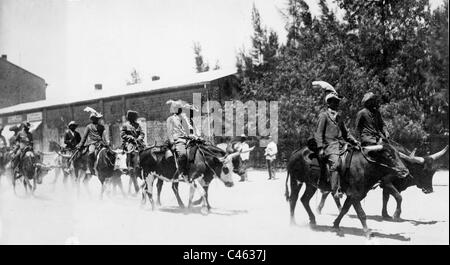 Le truppe tedesche in fatto di nativi in tedesco Africa sudoccidentale, 1914 Foto Stock