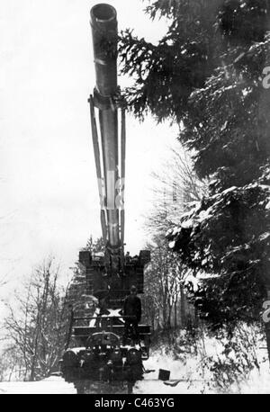 Artiglieria speciale pistola per il bombardamento di Parigi, 1918 Foto Stock