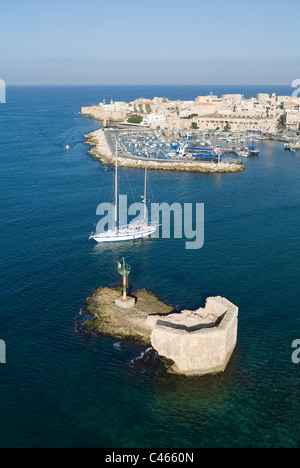 Fotografia aerea della città vecchia di acri nella Galilea occidentale Foto Stock