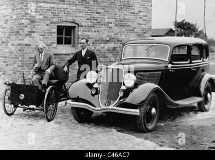 Henry Ford con suo figlio Edsel, 1933 Foto Stock