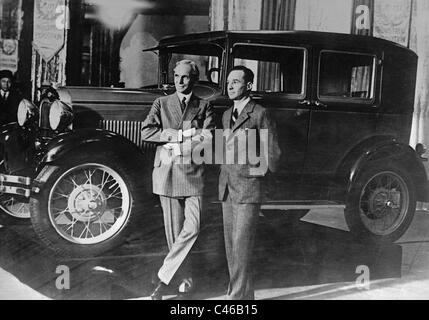 Henry Ford e suo figlio Edsel, 1928 Foto Stock