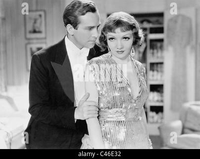 David maniere e Claudette Colbert in 'cantante torcia', 1933 Foto Stock