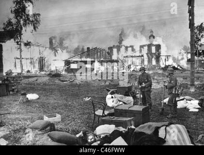 La seconda guerra mondiale: città distrutte in Unione Sovietica Foto Stock