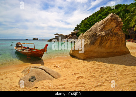 Thailandia Vacanze Scena con Long-tailed barca Foto Stock