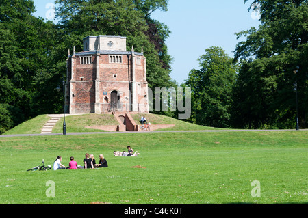 Monte Rosso cappella, un edicola medievale cappella su una via di pellegrinaggio in passeggiate, King's Lynn, Norfolk Foto Stock