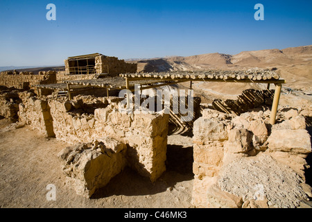 Fotografia del palazzo occidentale del sito archeologico di Masada Foto Stock