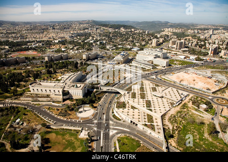 Fotografia aerea della Corte suprema israeliana nella parte occidentale di Gerusalemme Foto Stock