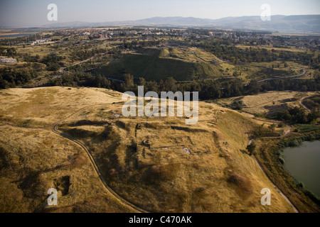 Fotografia aerea della zona di Beit Shean nella valle del Giordano Foto Stock