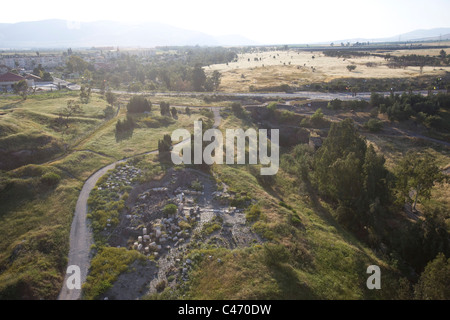 Fotografia aerea di Beit Shean nella valle del Giordano Foto Stock