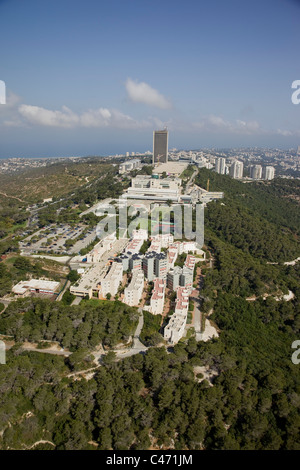 Vista aerea dell'Università di Haifa sul Monte Carmelo Foto Stock