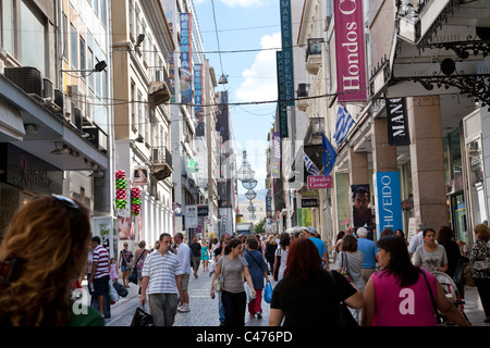 Ermou strada pedonale, Atene Grecia Foto Stock