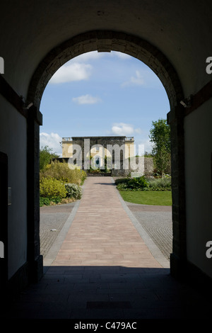 National Botanic Garden of Wales, arcata in blocco stabile verso Wallace garden e Principato house Foto Stock