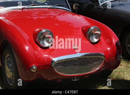 Un rosso vintage Austin Healey Sprite auto Foto Stock