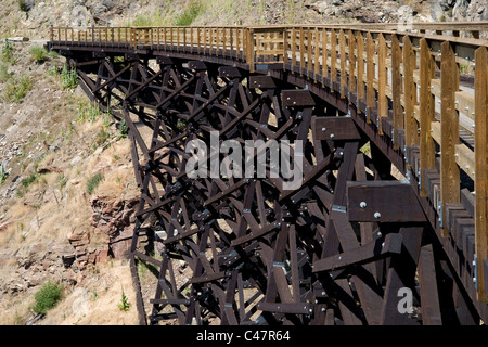 Nuovi tralicci in Myra Canyon Foto Stock