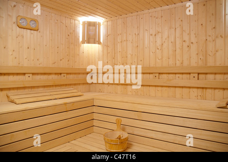 Sauna, interno, legno, finlandese, legname, caldo Foto Stock